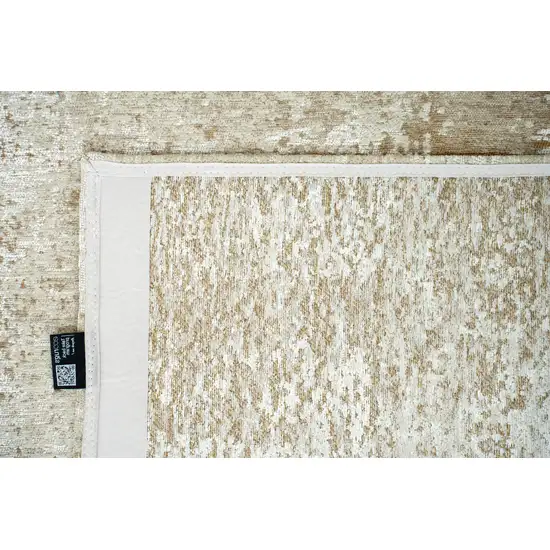 Gold And Beige Abstract Washable Area Rug With UV Protection Photo 7