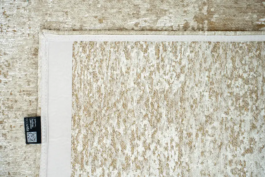 Gold And Beige Abstract Washable Area Rug With UV Protection Photo 7