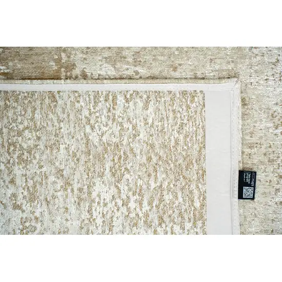 Gold And Beige Abstract Washable Area Rug With UV Protection Photo 6