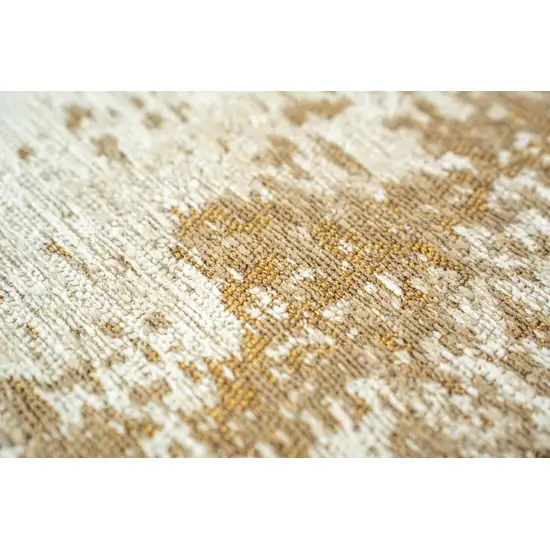 Gold And Beige Abstract Washable Area Rug With UV Protection Photo 9