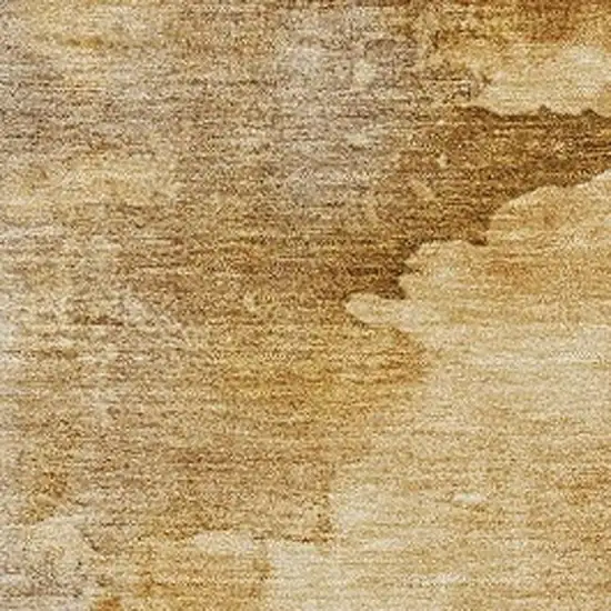 Gold And Beige Abstract Washable Indoor Outdoor Area Rug Photo 3