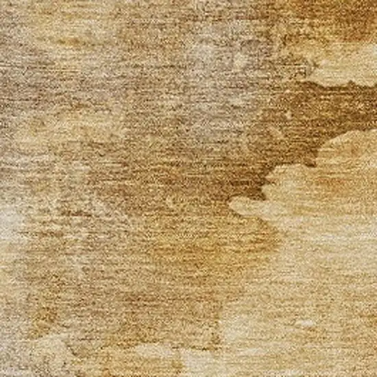 Gold And Beige Abstract Washable Indoor Outdoor Area Rug Photo 3