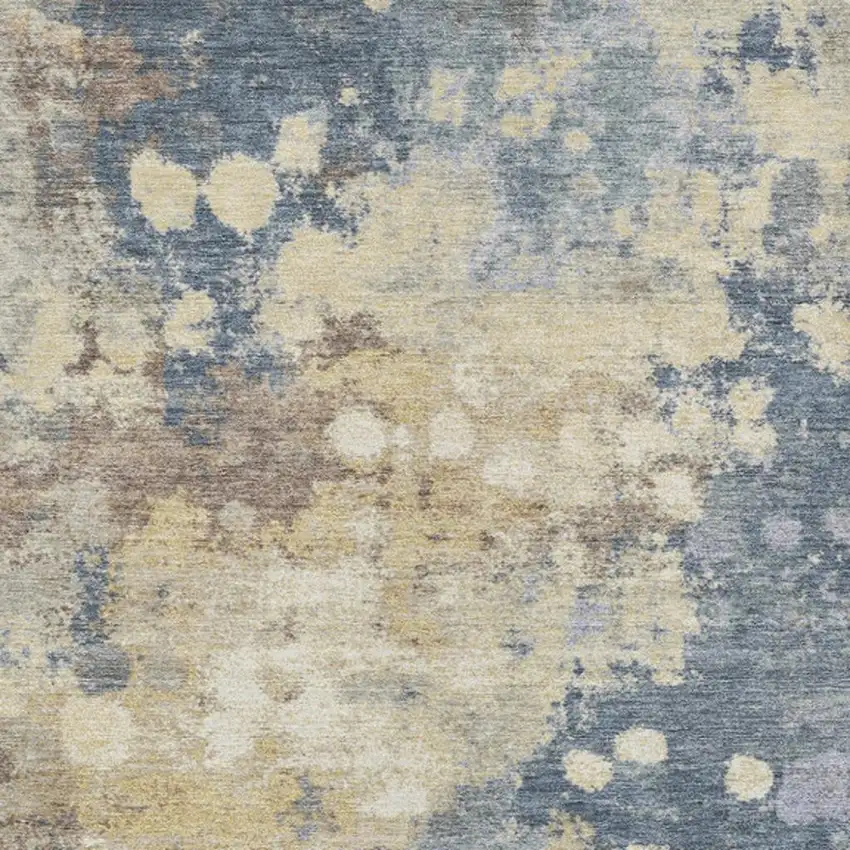 Gold And Beige Abstract Washable Indoor Outdoor Area Rug Photo 6