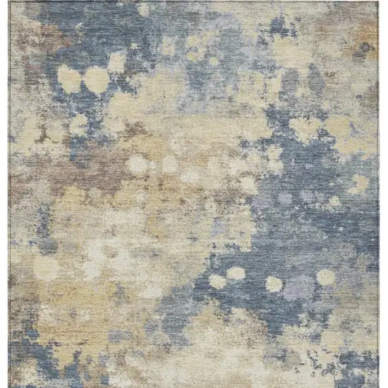 Gold And Beige Abstract Washable Indoor Outdoor Area Rug Photo 9