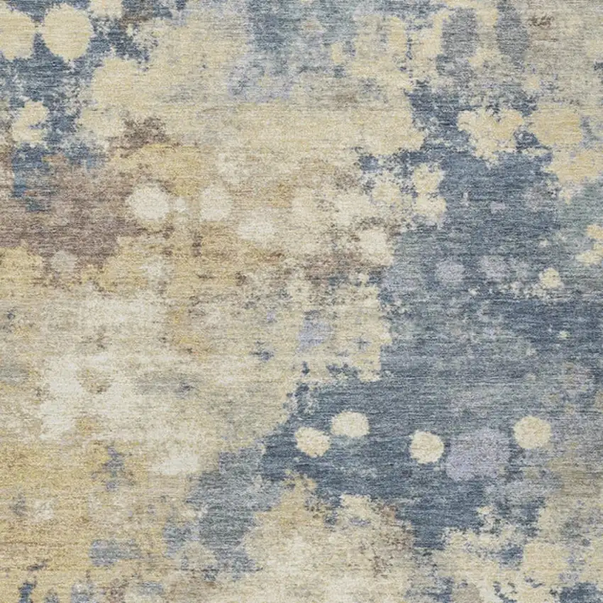 Gold And Beige Abstract Washable Indoor Outdoor Area Rug Photo 6