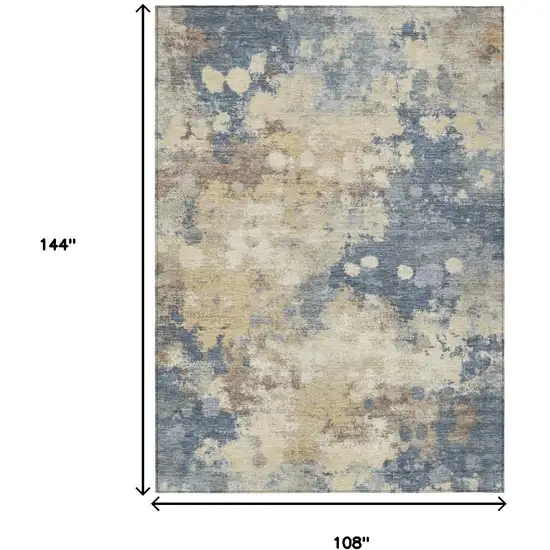 Gold And Beige Abstract Washable Indoor Outdoor Area Rug Photo 8