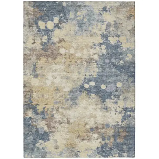 Gold And Beige Abstract Washable Indoor Outdoor Area Rug Photo 7