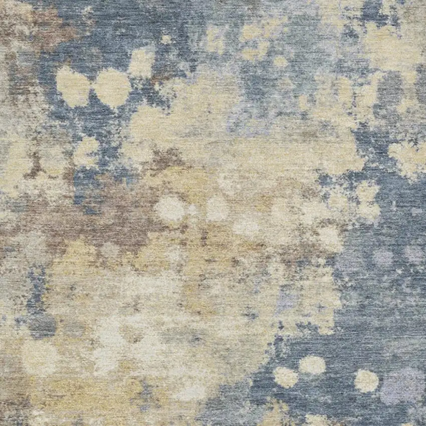 Gold And Beige Abstract Washable Indoor Outdoor Area Rug Photo 6