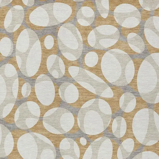 Gold And Beige Abstract Washable Indoor Outdoor Area Rug Photo 2
