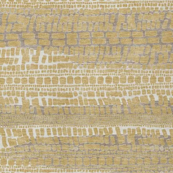 Gold And Beige Abstract Washable Indoor Outdoor Area Rug Photo 2