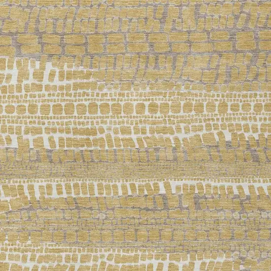 Gold And Beige Abstract Washable Indoor Outdoor Area Rug Photo 2