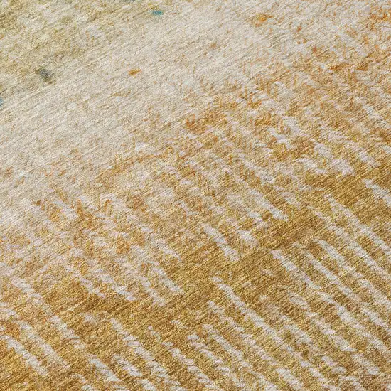 Gold And Beige Abstract Washable Indoor Outdoor Area Rug Photo 4