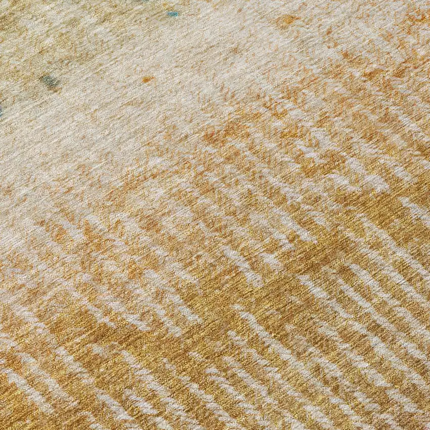 Gold And Beige Abstract Washable Indoor Outdoor Area Rug Photo 4