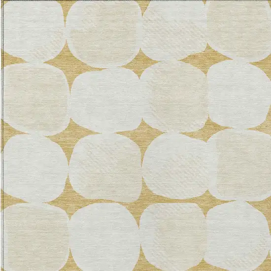 Gold And Beige Abstract Washable Indoor Outdoor Area Rug Photo 6