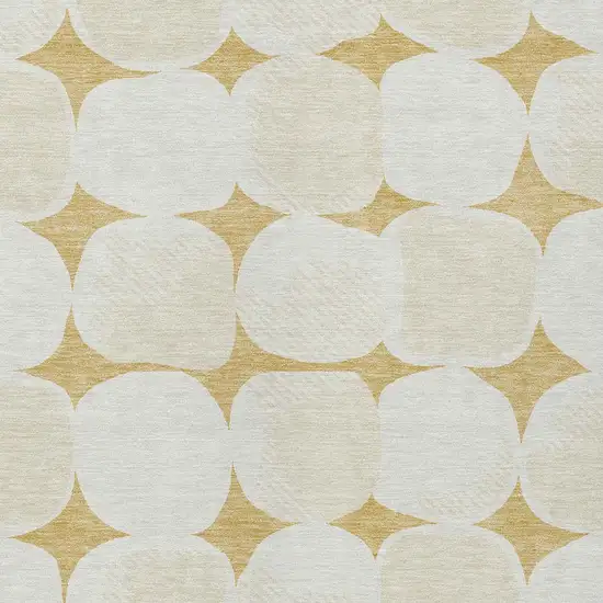 Gold And Beige Abstract Washable Indoor Outdoor Area Rug Photo 6