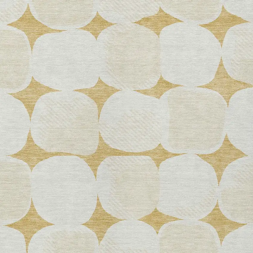 Gold And Beige Abstract Washable Indoor Outdoor Area Rug Photo 6