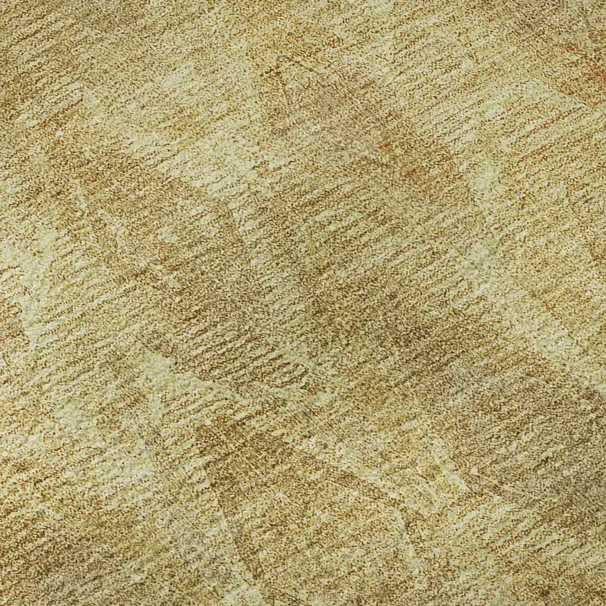 Gold And Beige Diamond Washable Area Rug With UV Protection Photo 3