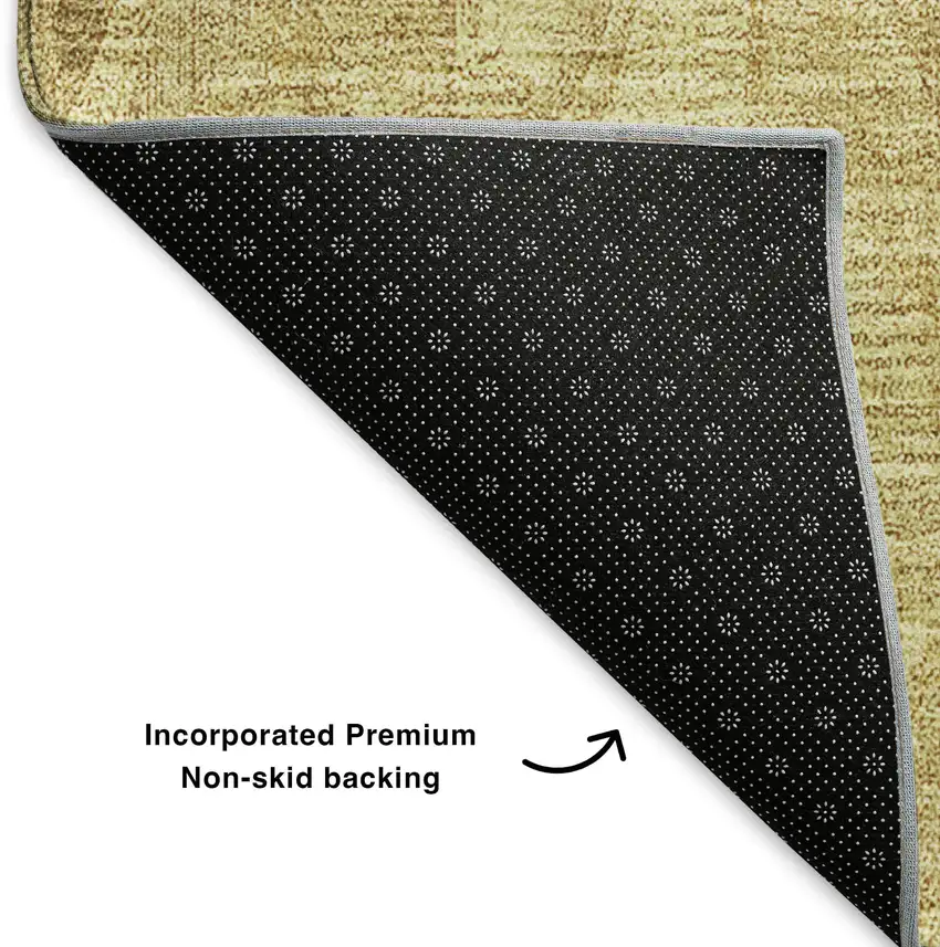 Gold And Beige Diamond Washable Area Rug With UV Protection Photo 8