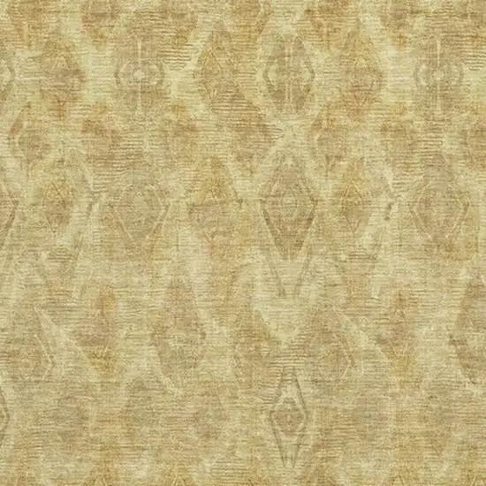 Gold And Beige Diamond Washable Area Rug With UV Protection Photo 5