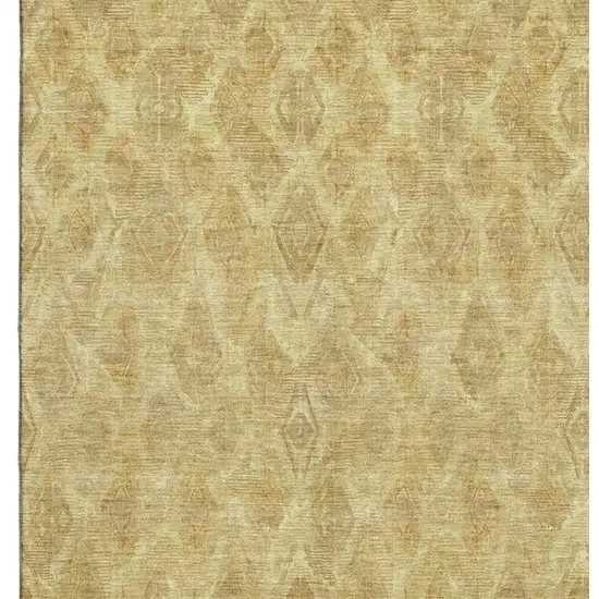 Gold And Beige Diamond Washable Area Rug With UV Protection Photo 6