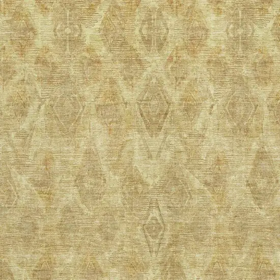 Gold And Beige Diamond Washable Area Rug With UV Protection Photo 4