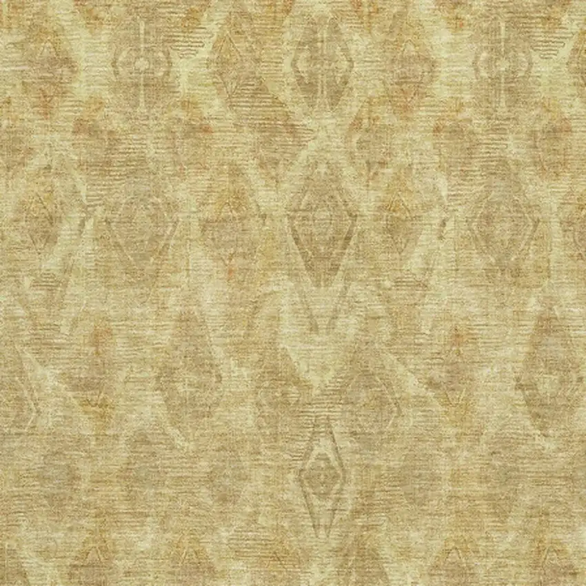 Gold And Beige Diamond Washable Area Rug With UV Protection Photo 4