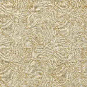 Photo of Gold And Beige Floral Washable Indoor Outdoor Area Rug