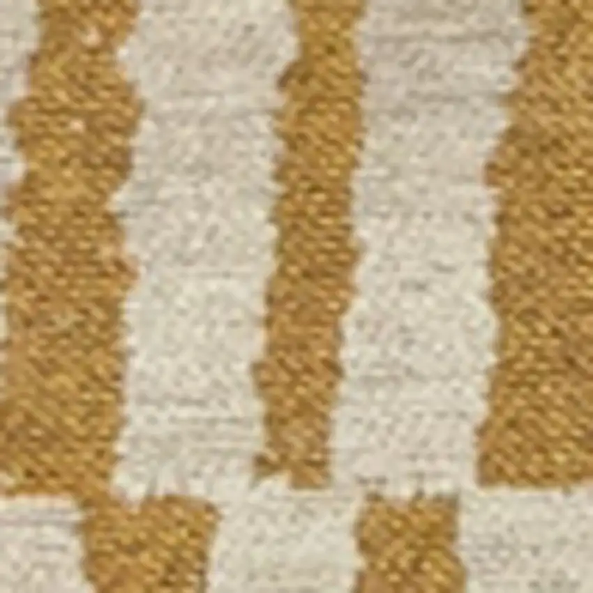 Gold And Beige Geometric Berber Washable Area Rug With UV Protection Photo 6