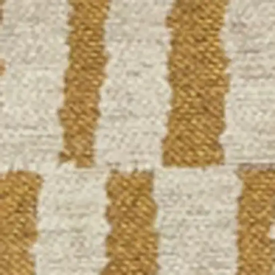 Gold And Beige Geometric Berber Washable Area Rug With UV Protection Photo 5