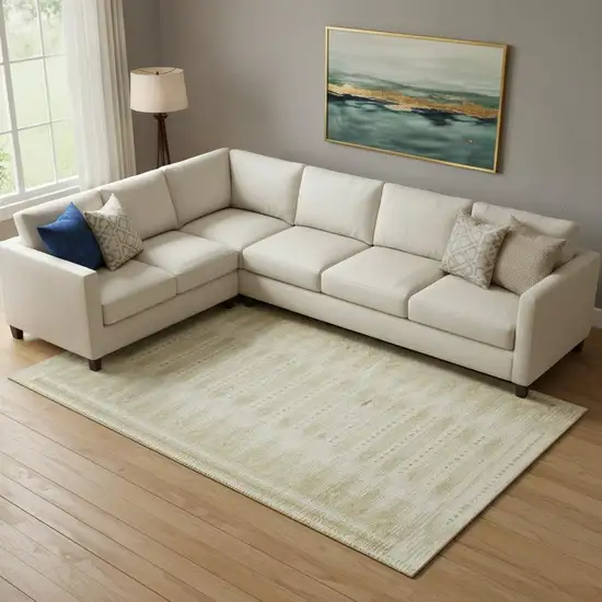 Gold And Beige Geometric Washable Area Rug With UV Protection Photo 2