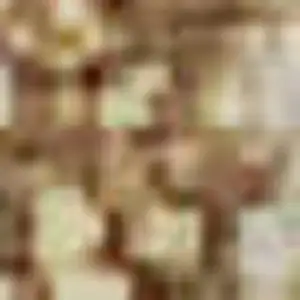 Photo of Gold And Beige Geometric Washable Area Rug With UV Protection