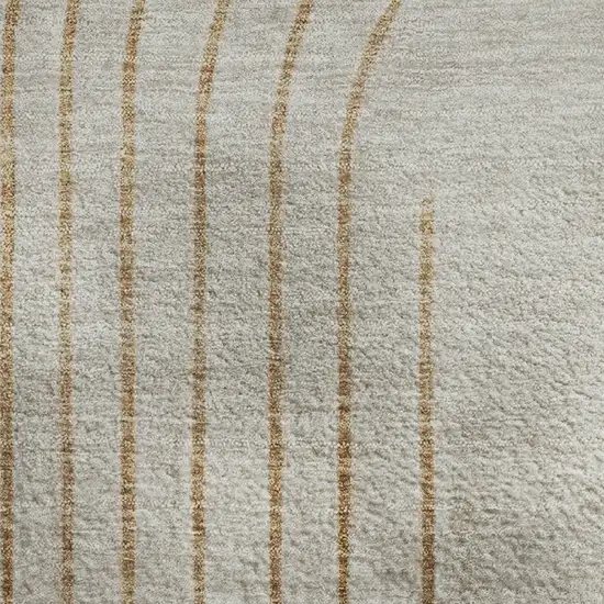 Gold And Beige Geometric Washable Area Rug With UV Protection Photo 4