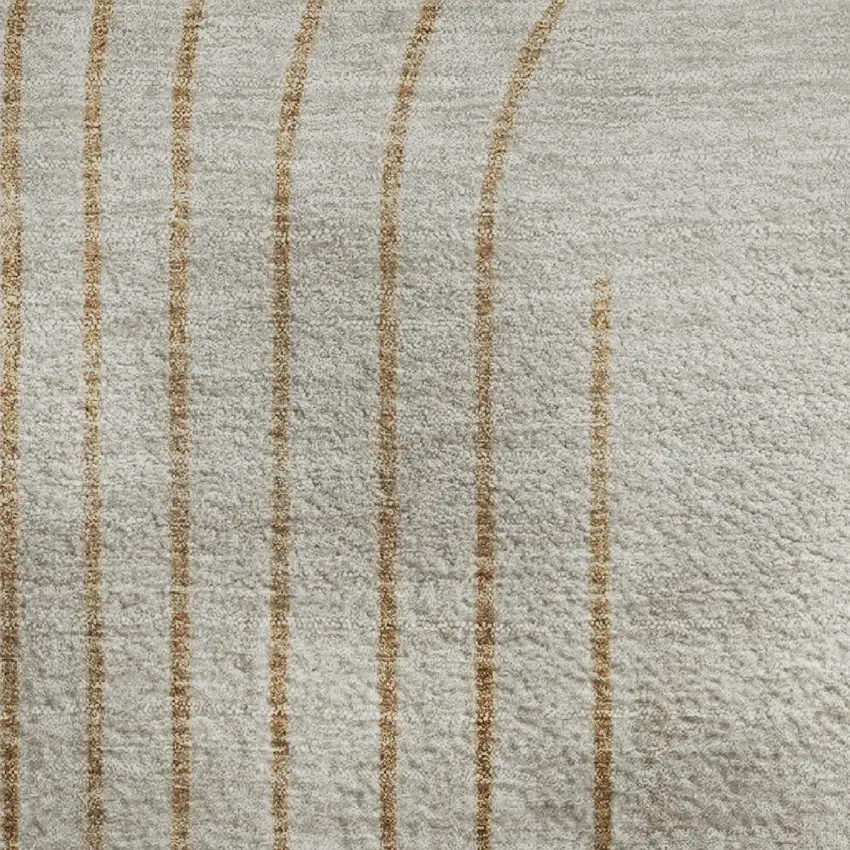 Gold And Beige Geometric Washable Area Rug With UV Protection Photo 4