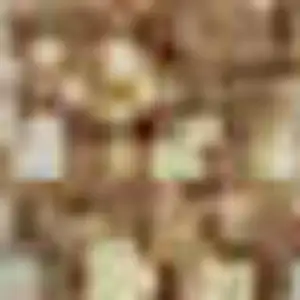 Photo of Gold And Beige Geometric Washable Area Rug With UV Protection