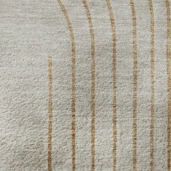 Gold And Beige Geometric Washable Area Rug With UV Protection Photo 2