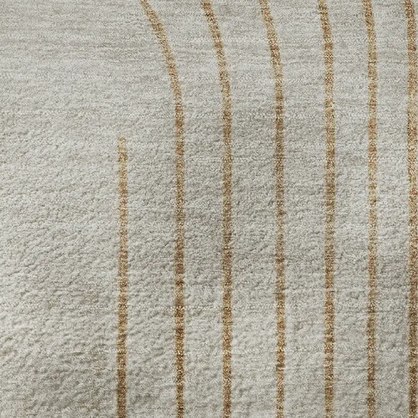 Gold And Beige Geometric Washable Area Rug With UV Protection Photo 3