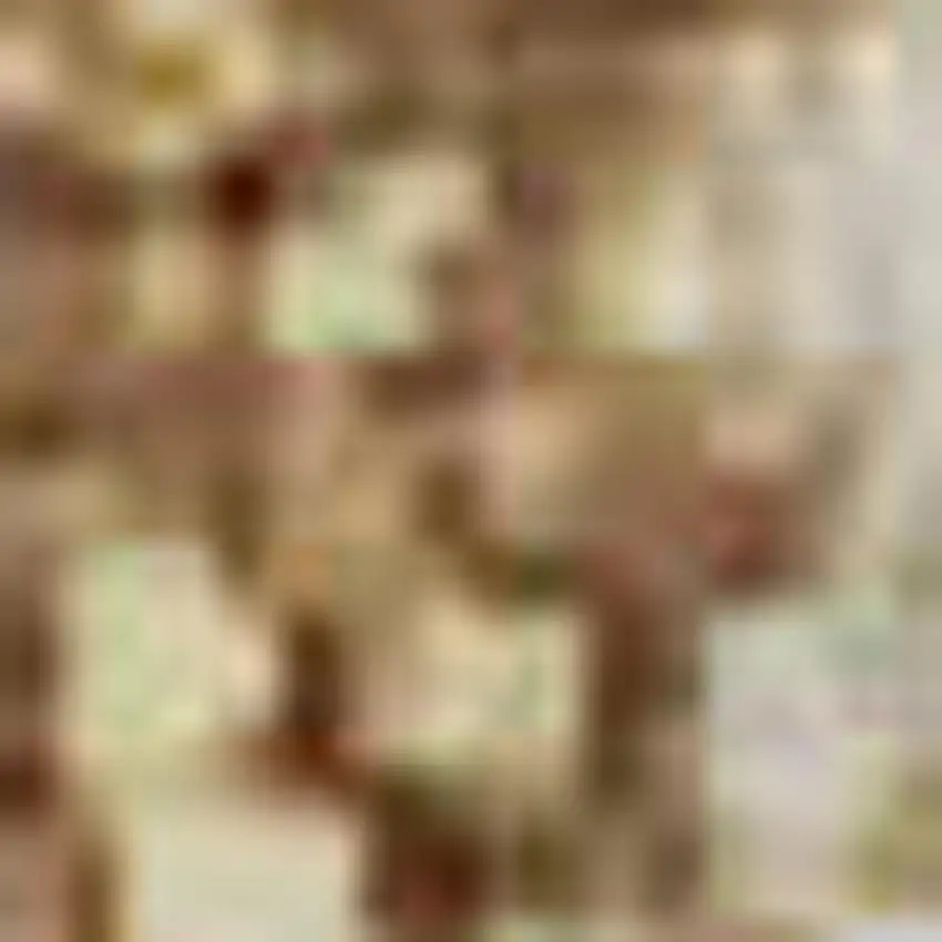 Gold And Beige Geometric Washable Area Rug With UV Protection Photo 1