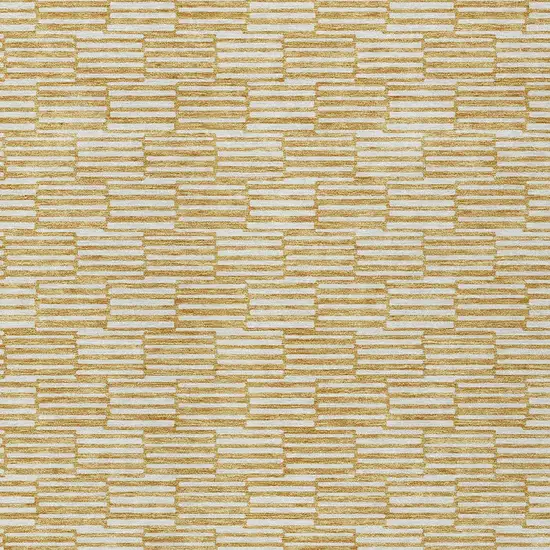 Gold And Beige Geometric Washable Indoor Outdoor Area Rug Photo 7
