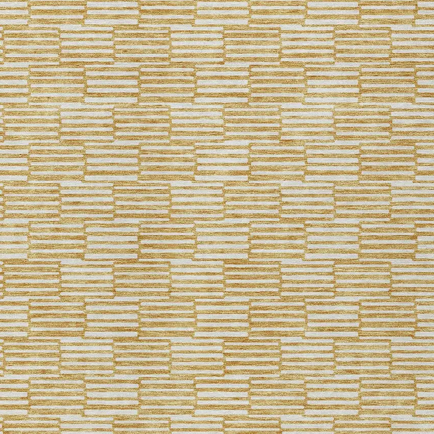 Gold And Beige Geometric Washable Indoor Outdoor Area Rug Photo 7