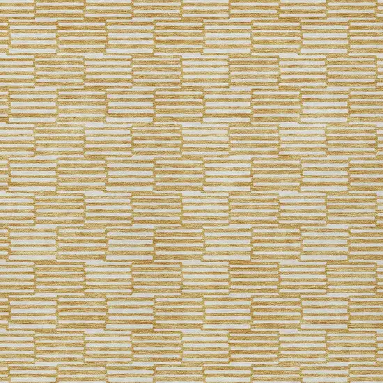 Gold And Beige Geometric Washable Indoor Outdoor Area Rug Photo 7