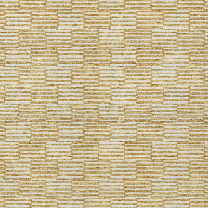 Gold And Beige Geometric Washable Indoor Outdoor Area Rug Photo 7