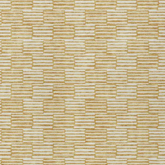 Gold And Beige Geometric Washable Indoor Outdoor Area Rug Photo 7