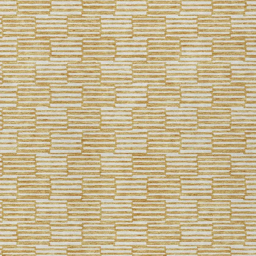 Gold And Beige Geometric Washable Indoor Outdoor Area Rug Photo 7