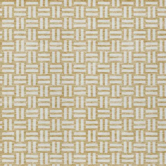 Gold And Beige Geometric Washable Indoor Outdoor Area Rug Photo 7