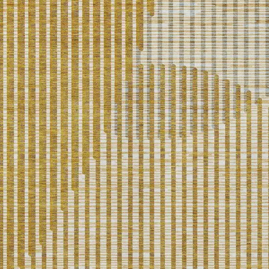 Gold And Beige Geometric Washable Indoor Outdoor Area Rug Photo 6