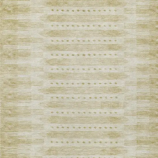 Gold And Beige Geometric Washable Indoor Outdoor Area Rug Photo 3