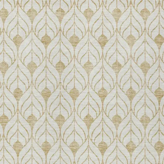 Gold And Beige Geometric Washable Indoor Outdoor Area Rug Photo 6