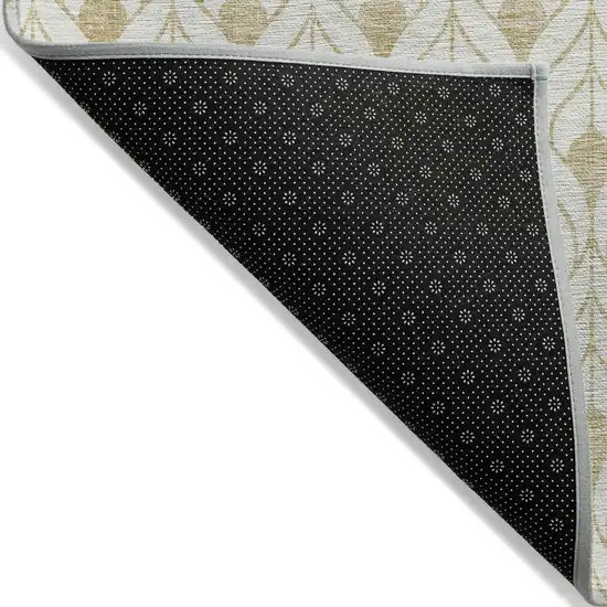 Gold And Beige Geometric Washable Indoor Outdoor Area Rug Photo 4