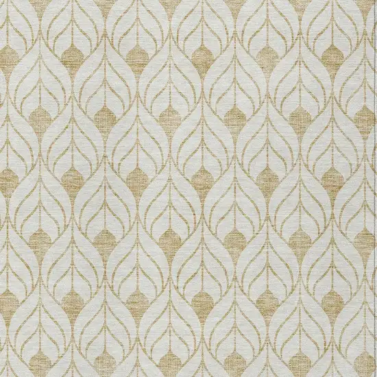 Gold And Beige Geometric Washable Indoor Outdoor Area Rug Photo 6