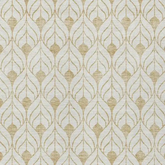 Gold And Beige Geometric Washable Indoor Outdoor Area Rug Photo 5